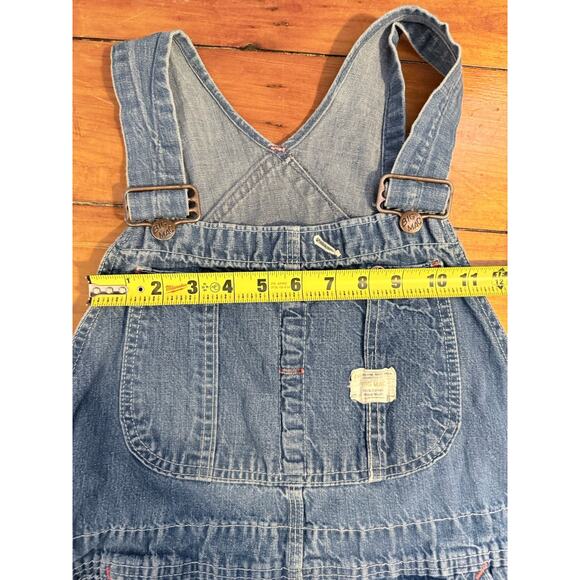 Vintage 70's JCPenney Big Mac Square Back Blue Denim Carpenter Bib Overall 34x34 - Picture 6 of 15